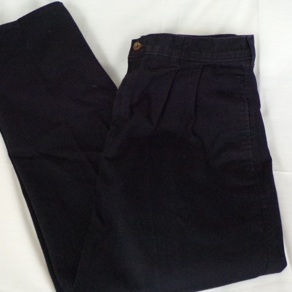 Mens Farah Khakis Black Pleated  33x30